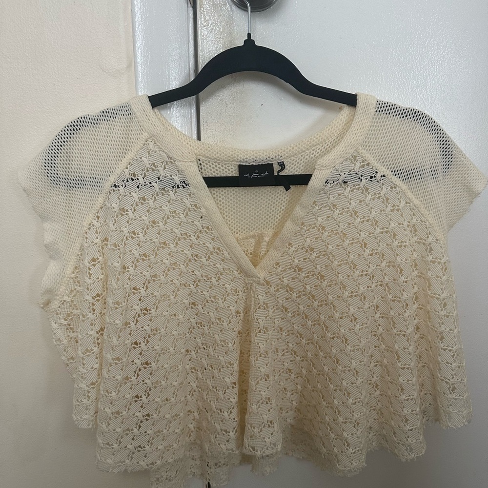 Urban Outfitter’s Cream Knit Crochet Top